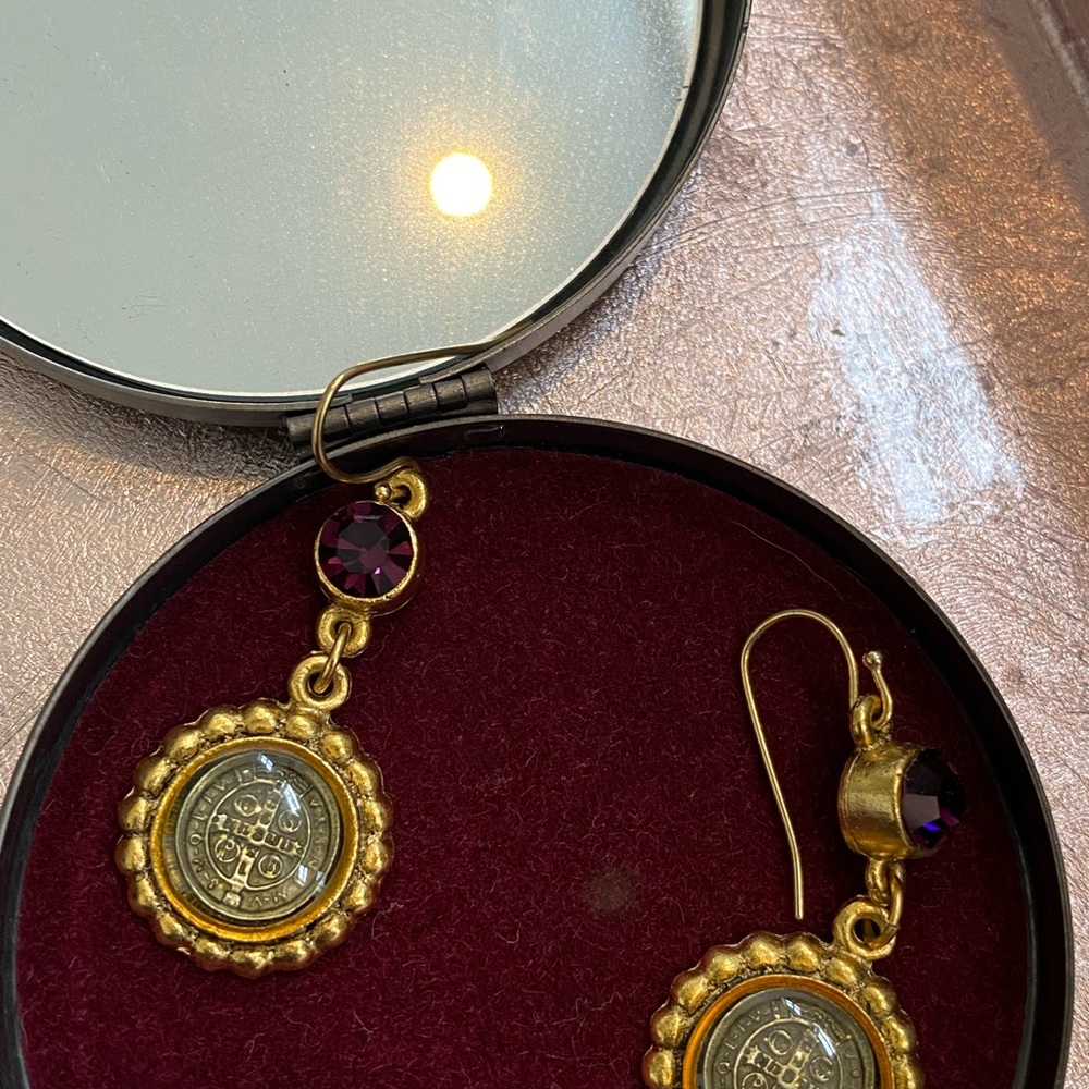 Virgins Saints and Angels earrings amethyst